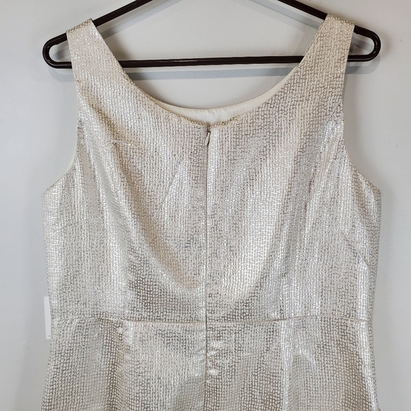 Dalia Pocked Silver Sleeveless Cocktail Dress Size 12 Womens Front pockets NWT - Picture 10 of 15